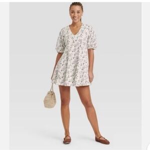 NEW Universal Thread Bell Elbow Sleeve Mini A-Line Floral Dress Size XL